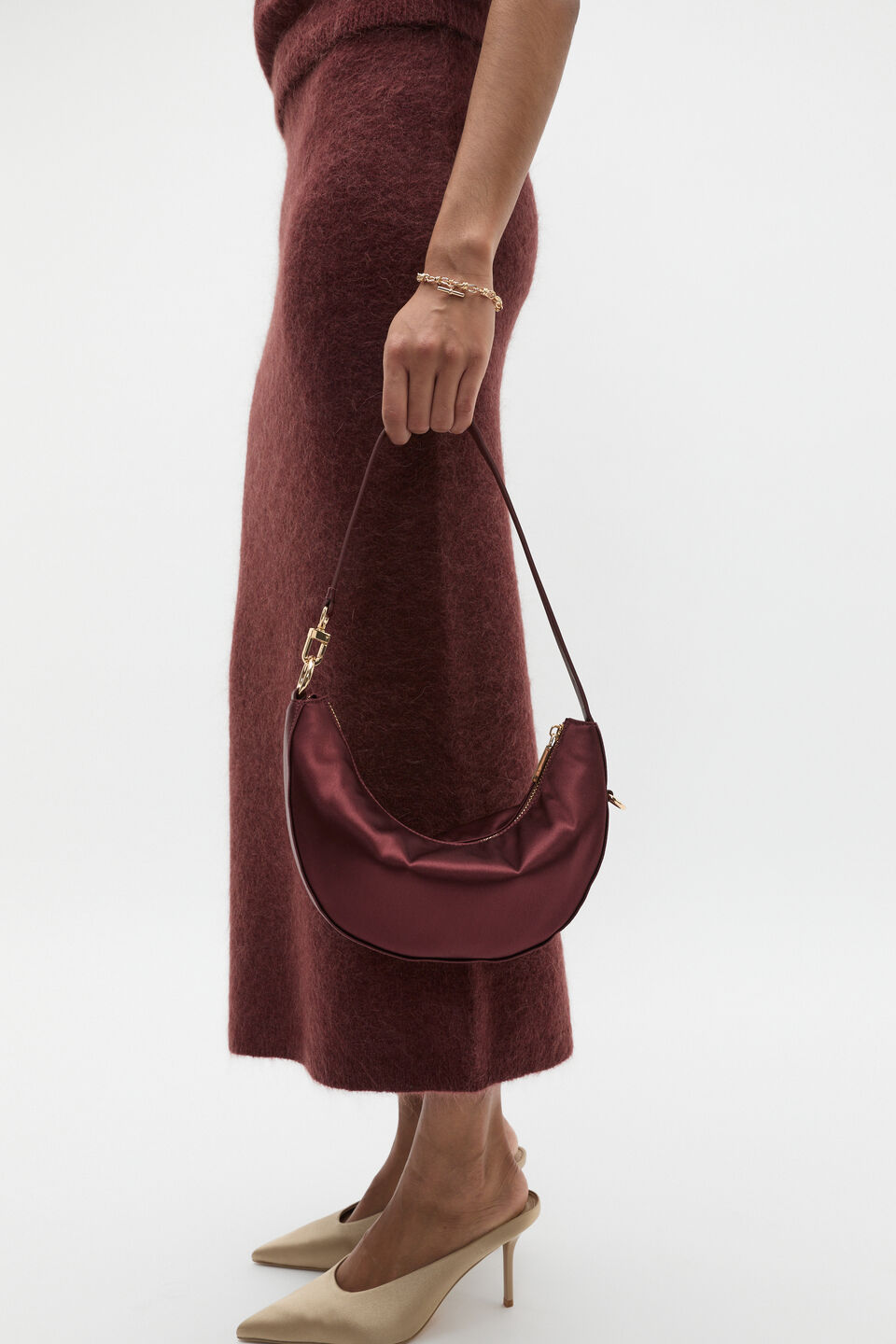 Mini Satin Bag  Merlot