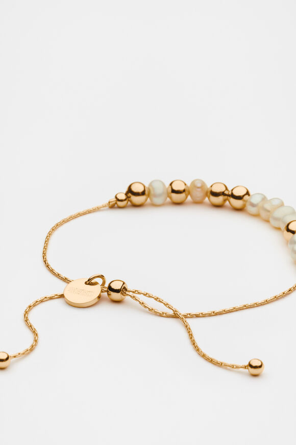 Pearl Mix Station Bracelet  Gold  hi-res