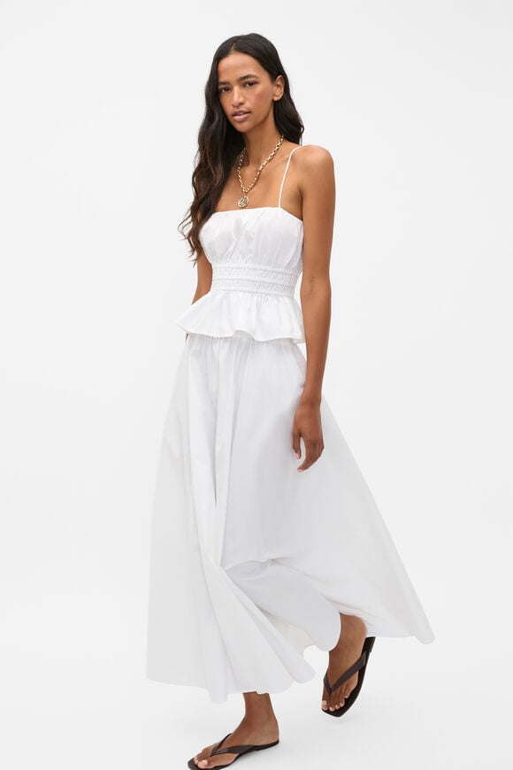 Poplin Ruched Detail Cami  Whisper White  hi-res