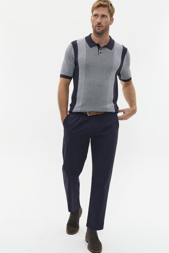 Micro Stripe Knit Polo  Midnight Blue Stripe  hi-res
