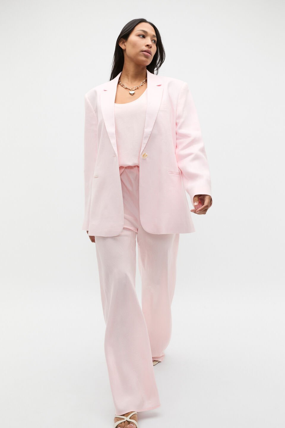 Crinkled Satin Pant  Primrose