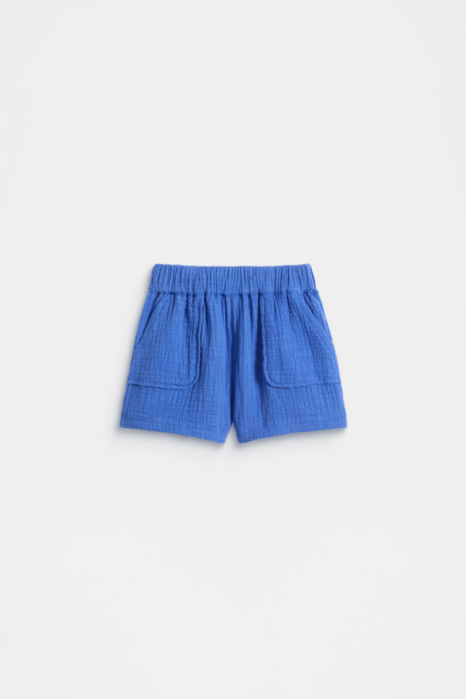 Pull On Texture Short  Azure Blue
