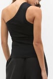 Rib One Shoulder Tank  Black  hi-res