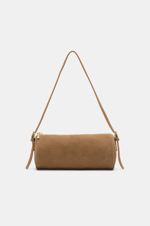 Suede Pouch Shoulder Bag  Toffee  hi-res