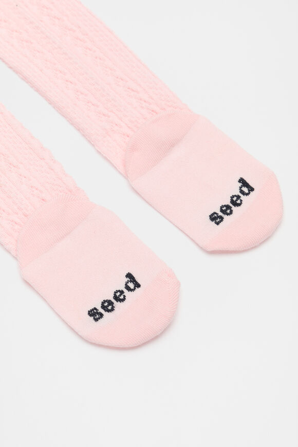 Cable Knit Tights  Light Pink  hi-res