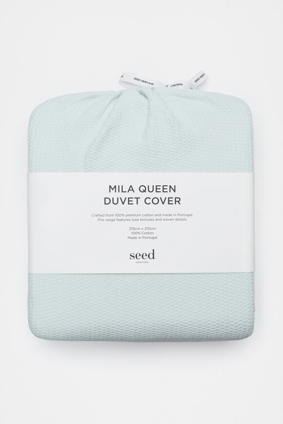 Mila Queen Duvet Cover  Mist  hi-res