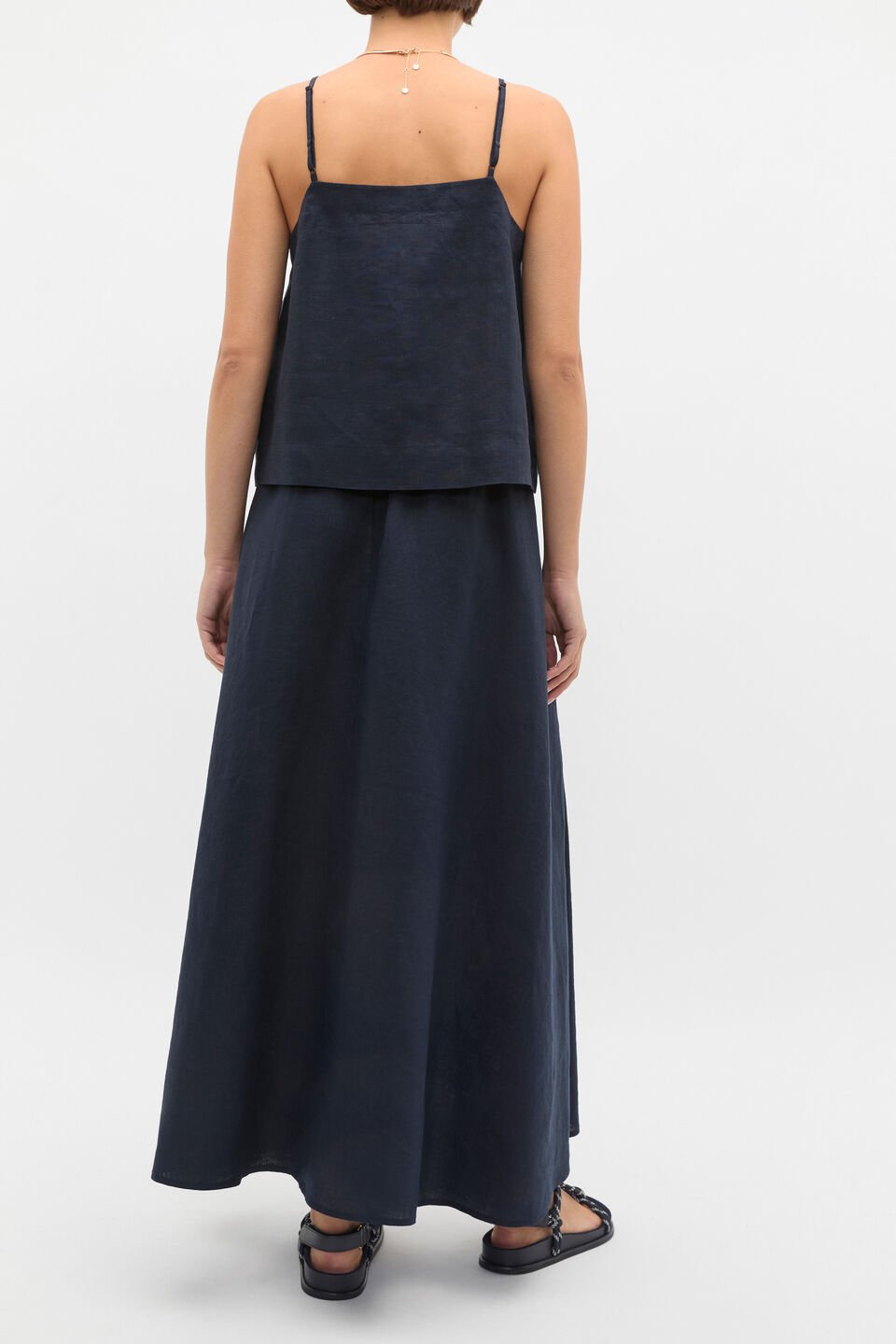 Linen Scoop Cami  Twilight Blue