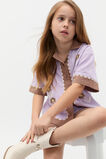 Spliced Embroidered Shirt  Lavender  hi-res
