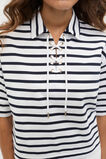 Stripe Tie Neck Polo  Twilight Blue Stripe  hi-res