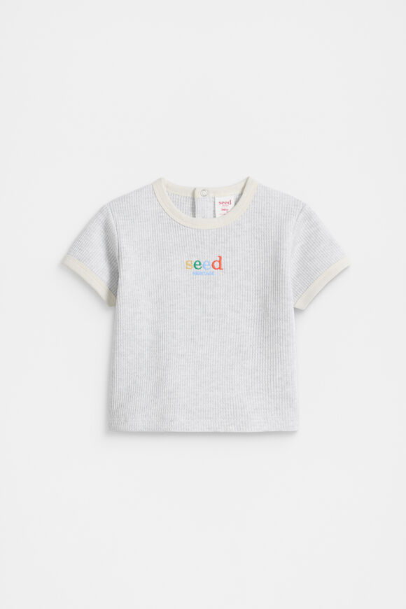 Waffle Logo Tee  Light Grey Marle  hi-res