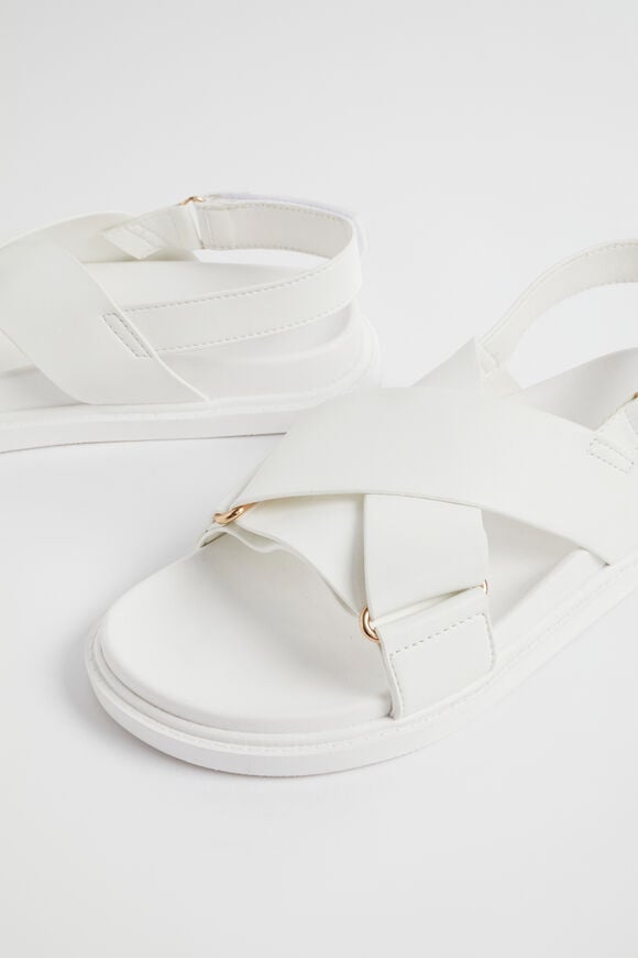 Crossover Moulded Footbed Sandal  White  hi-res