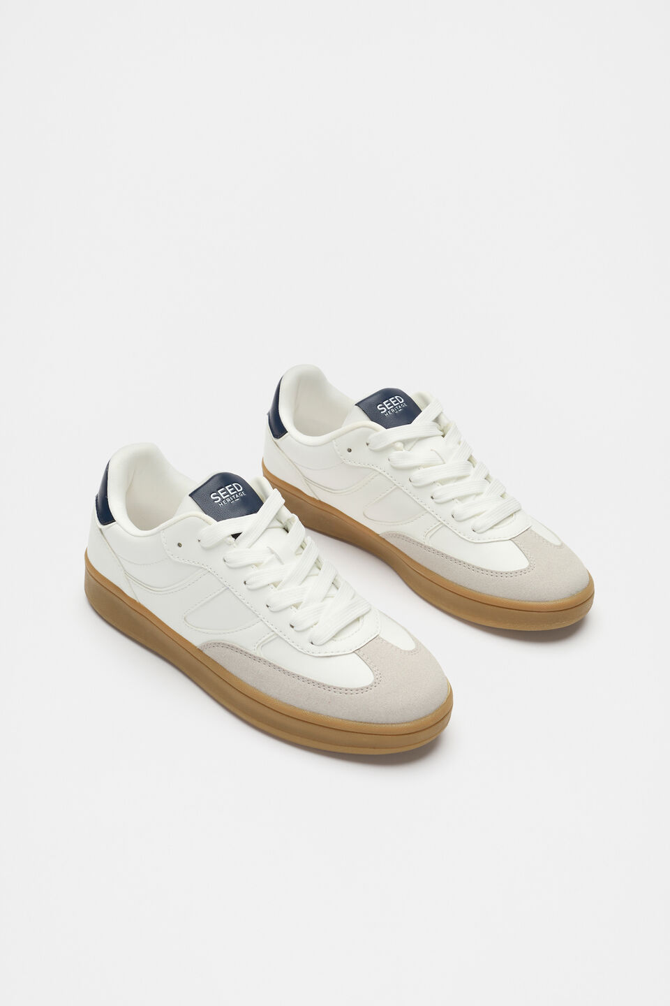 Classic Retro Trainer  White Navy