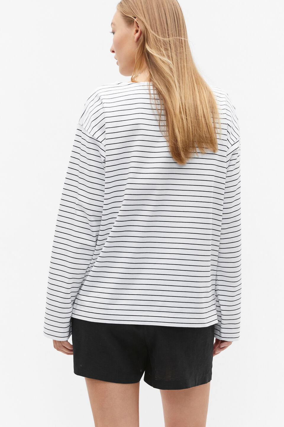 Oversized Stripe Top  Black Stripe