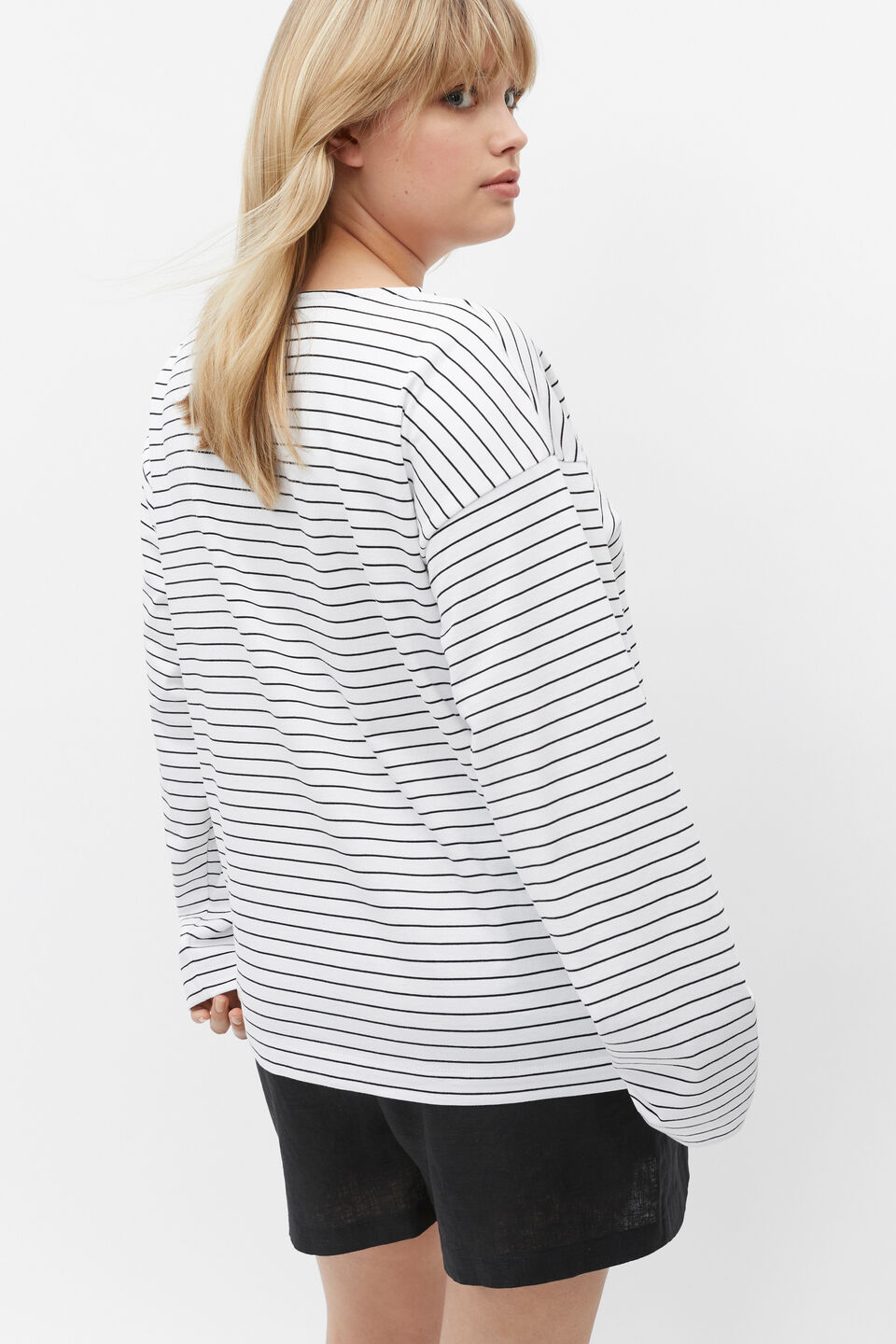 Oversized Stripe Top  Black Stripe