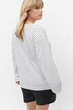 Oversized Stripe Top  Black Stripe  hi-res