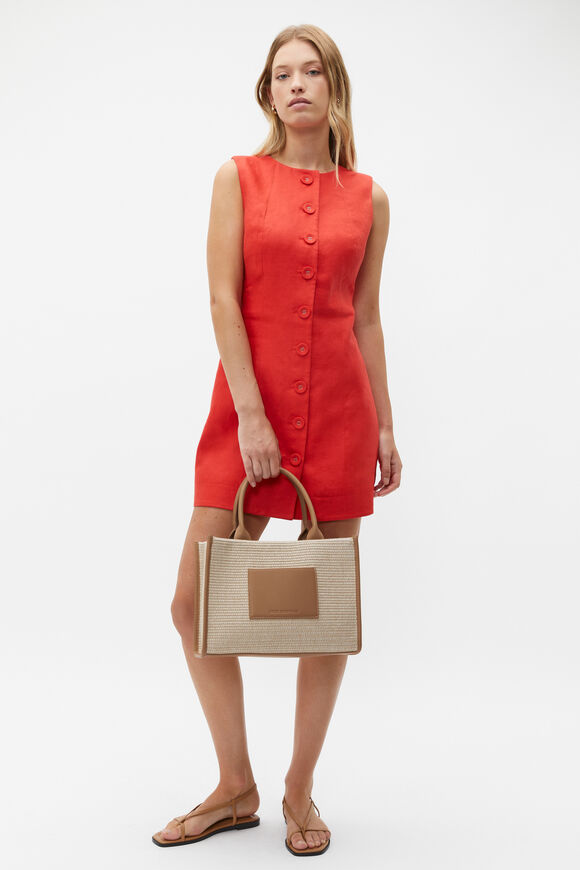 Structured Woven Mini Tote  Caramel  hi-res