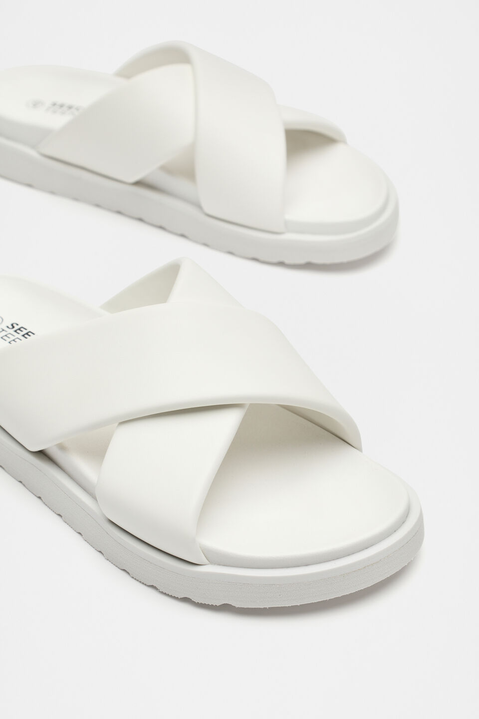 Crossover Footbed Slide  White