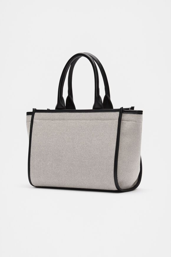 Framed Canvas Mini Tote  Black Natural  hi-res