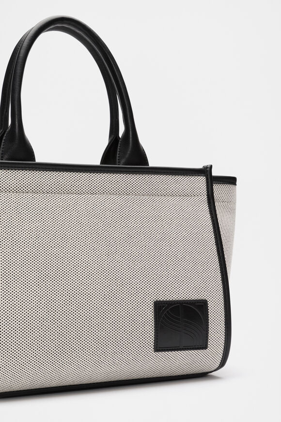 Framed Canvas Mini Tote  Black Natural  hi-res