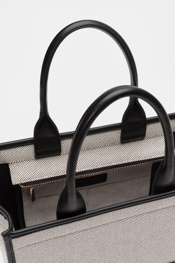 Framed Canvas Mini Tote  Black Natural  hi-res