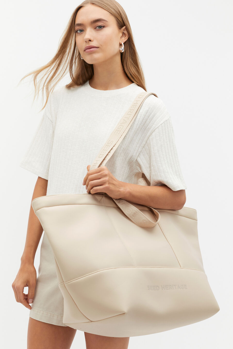 Seed Overnight Tech Tote  Oat