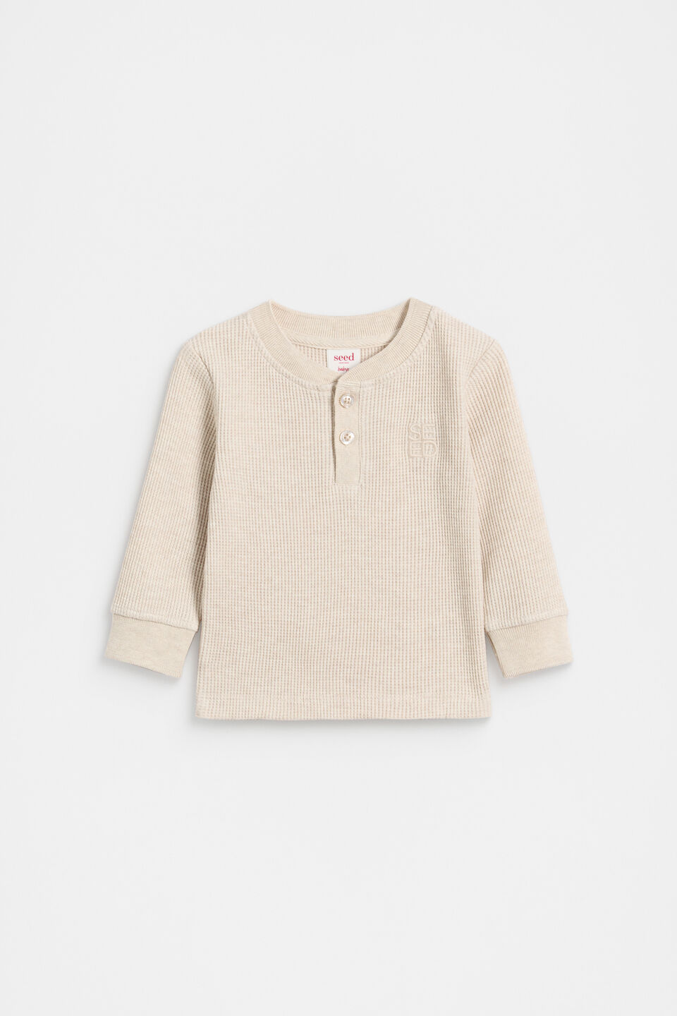 Core Henley Tee  Oat Marle