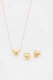 Heart Necklace and Earring Set  Gold  hi-res