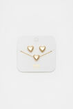 Heart Necklace and Earring Set  Gold  hi-res