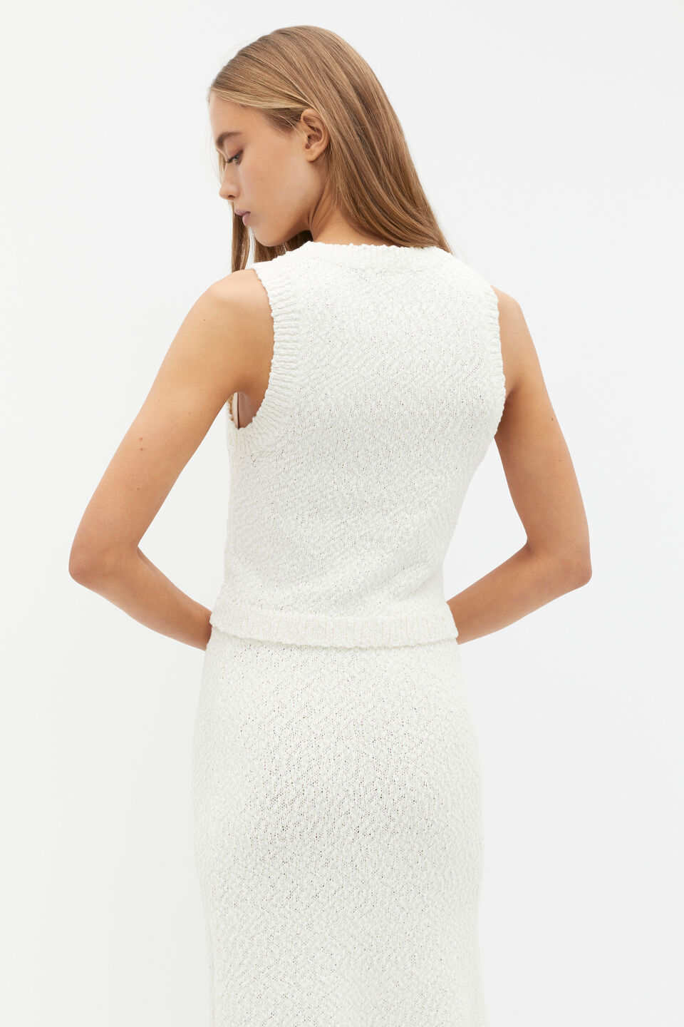 Textured Knit Tank  Cloud Cream