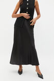 Satin Midi Swing Skirt  Black  hi-res