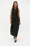 Satin Midi Swing Skirt  Black  hi-res