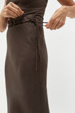 Linen Tie Column Skirt  Dark Espresso  hi-res