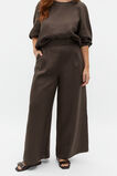Linen Button Tab Pant  Dark Espresso  hi-res