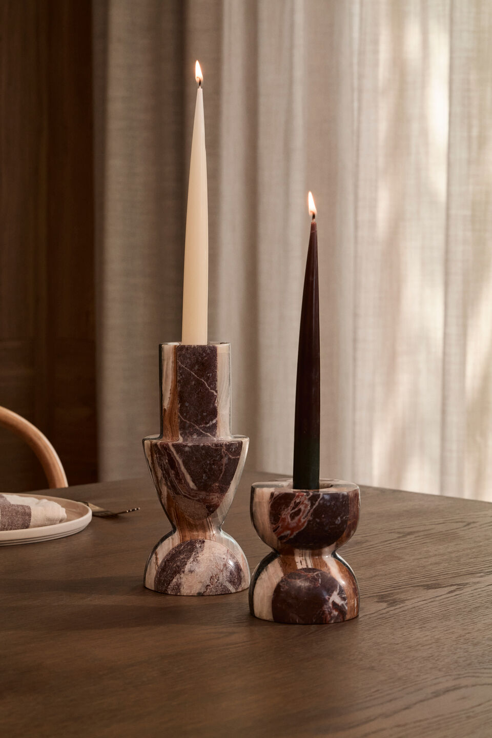 Ivy Candle Set of 2  Dark Espresso