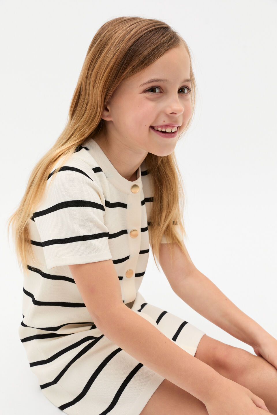 Stripe Knit Dress  Classic Cream