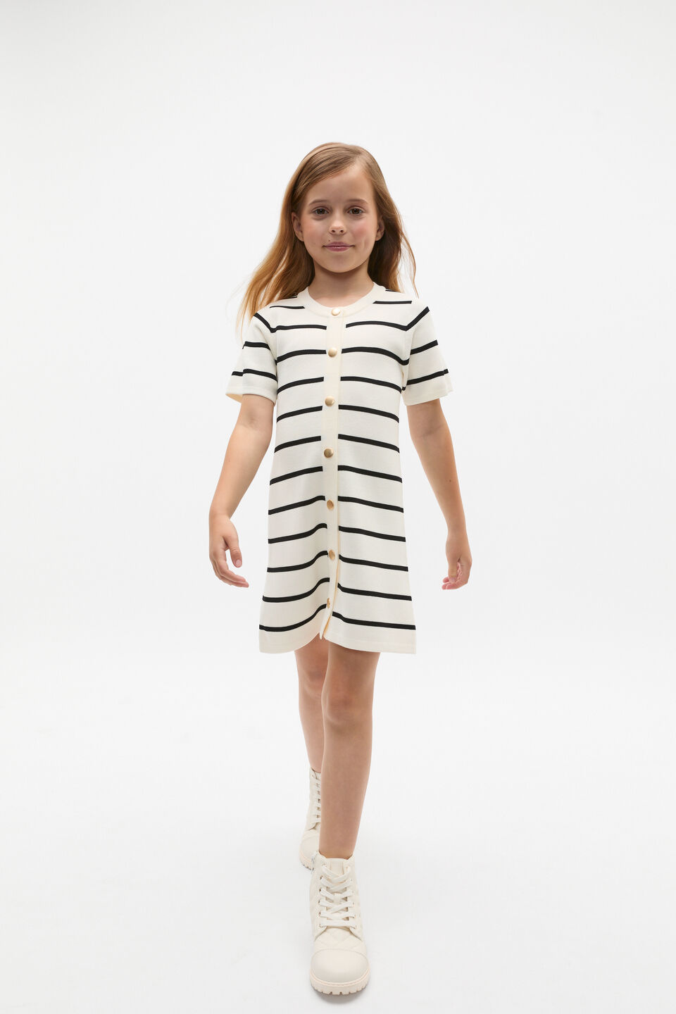 Stripe Knit Dress  Classic Cream