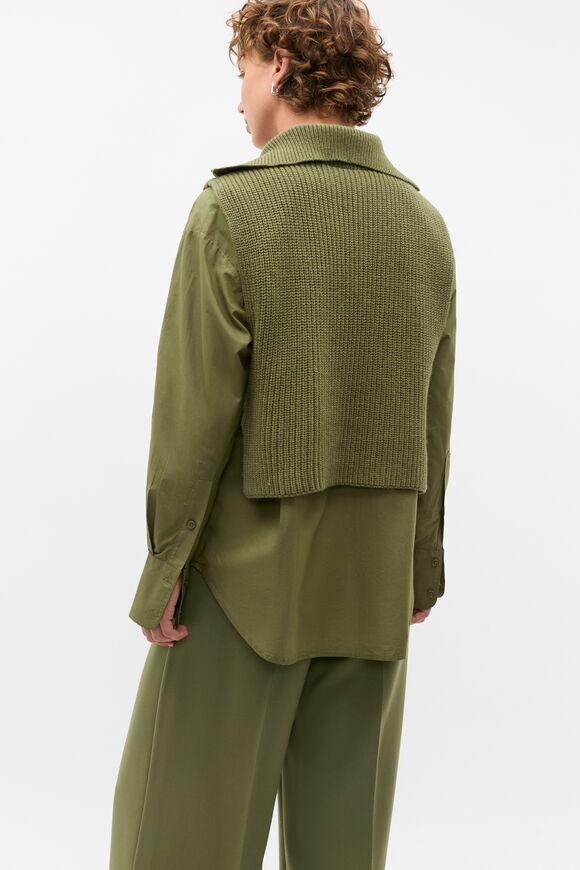 Rib Knit Collar Bib  Rainforest  hi-res