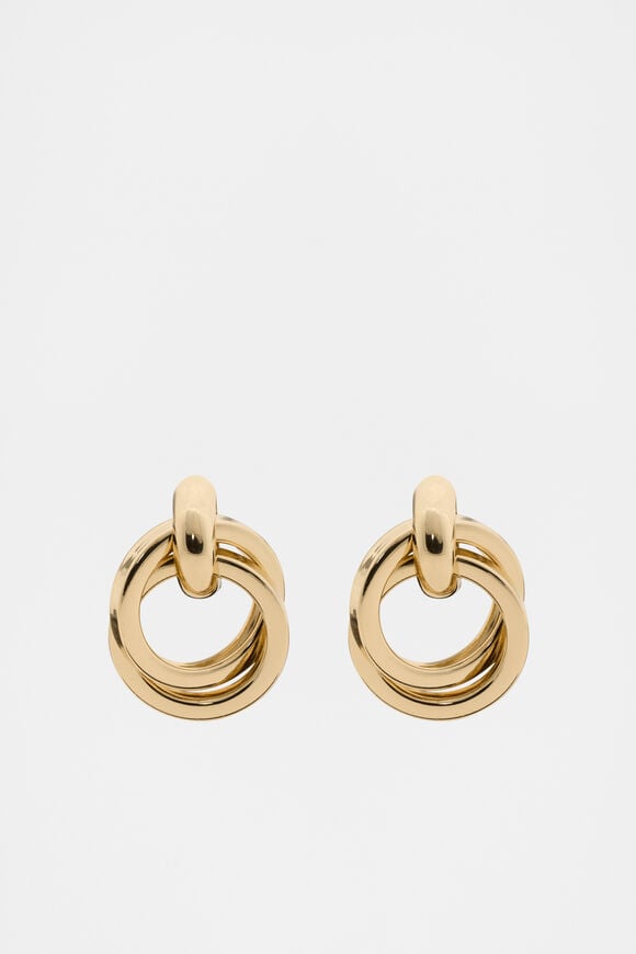 Round Links Earring  Gold  hi-res