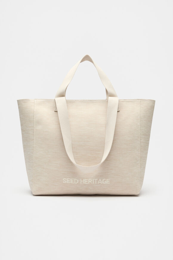 Knit Logo Tote  Oat  hi-res