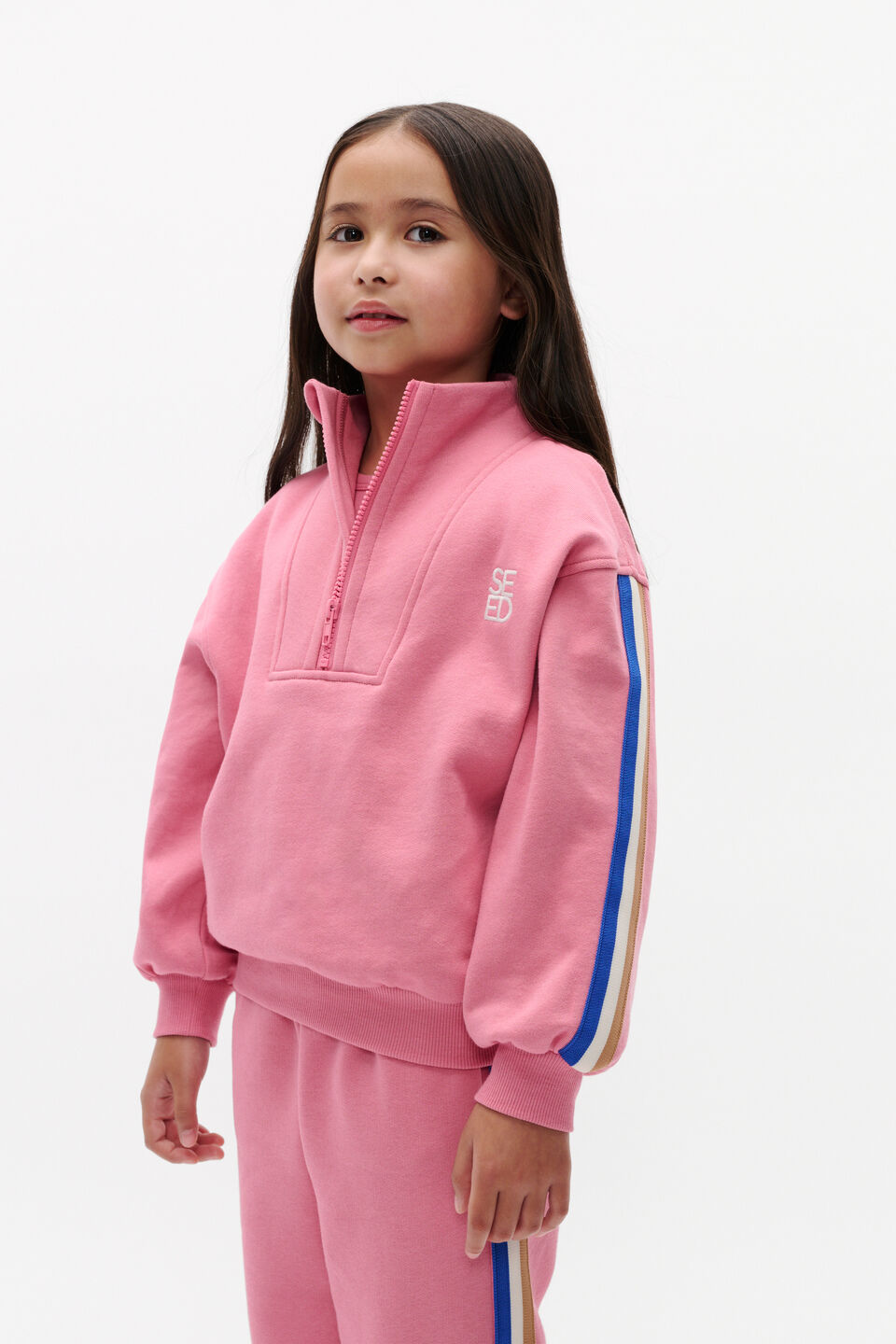 Logo Half Zip Sweat  Raspberry