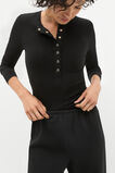 Core Rib Henley Top  Black  hi-res