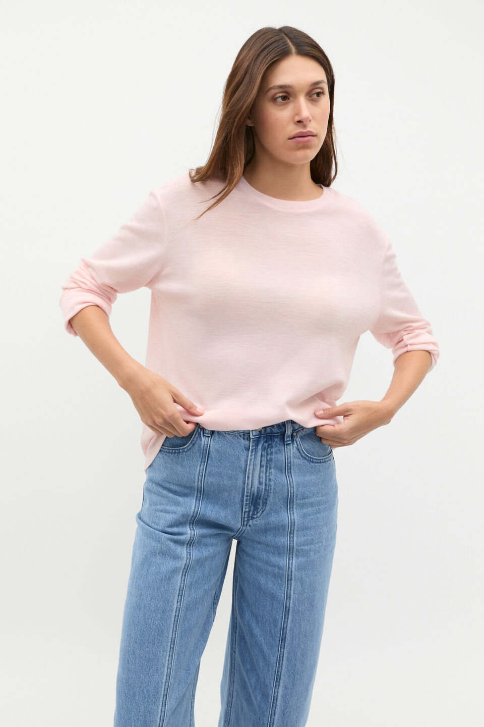 Australian Merino Relaxed Top  Rose Petal Marle