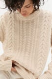 Cable Slouch Crew Neck Knit  Oat Marle  hi-res