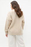 Cable Slouch Crew Neck Knit  Oat Marle  hi-res