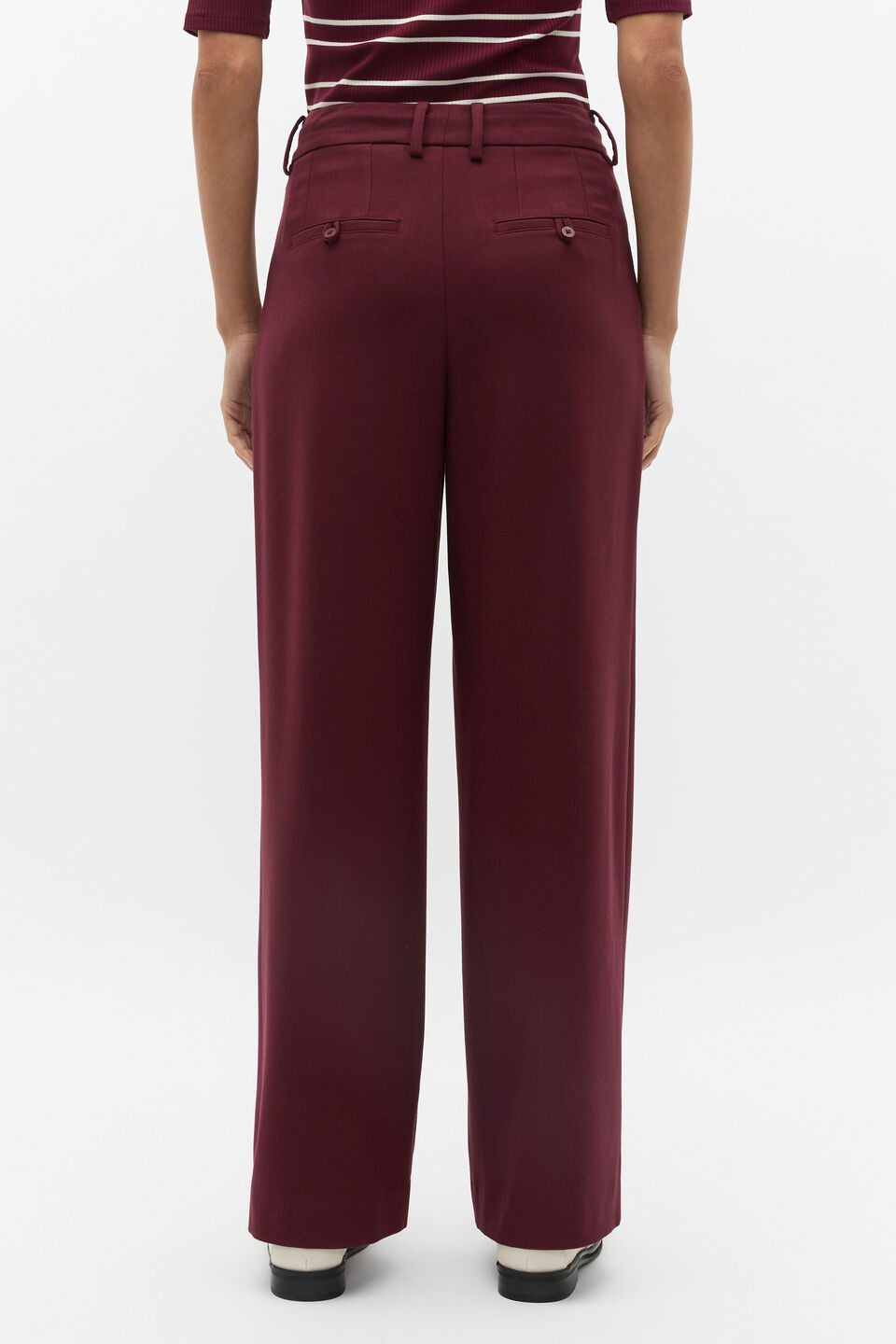 Tailored Pleat Pant  Plum Red