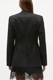 Wool Blend Waisted Blazer  Black  hi-res