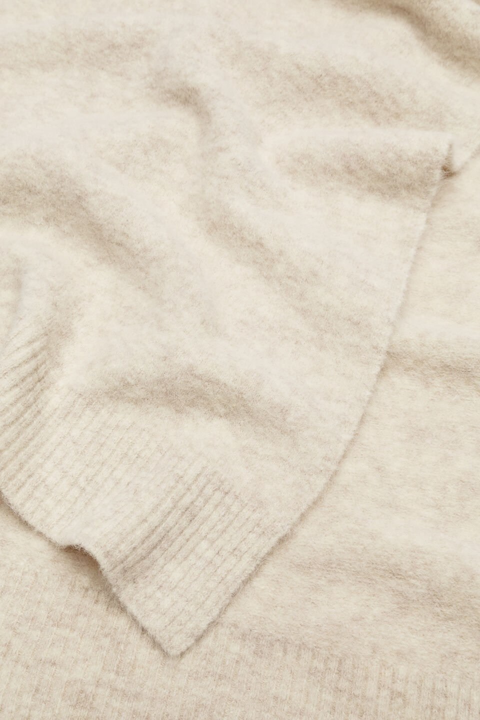 Fluffy Textured Scarf  Oat Marle