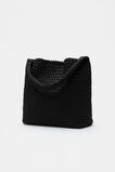 Woven Textured Tote  Black  hi-res
