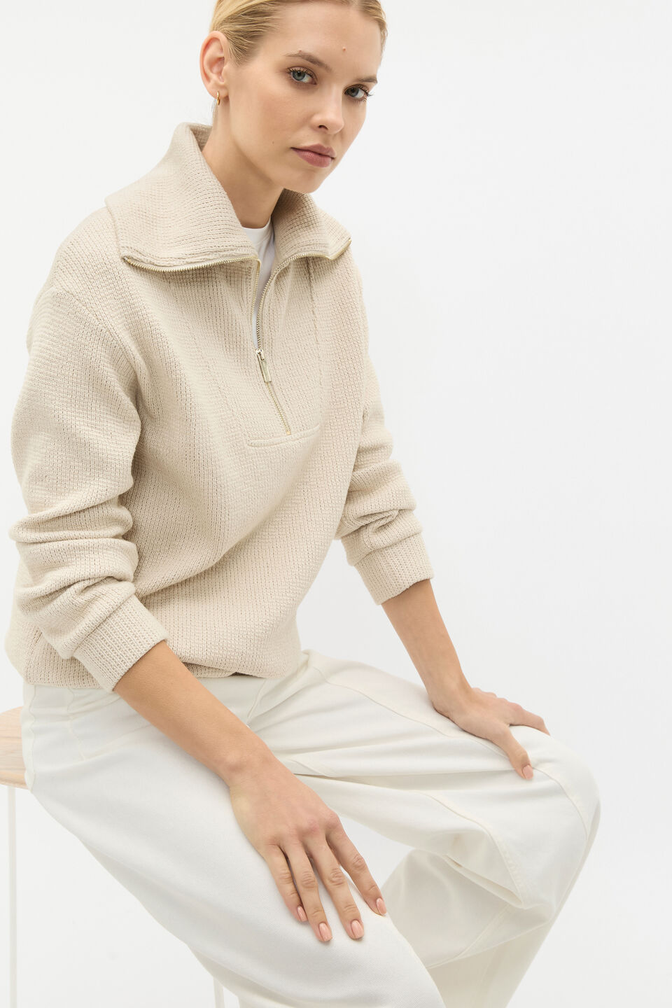 Textured Twist Sweat  Oat Twist