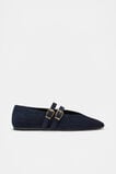 Astrid Suede Double Strap Ballet Flat  Twilight Blue Suede  hi-res